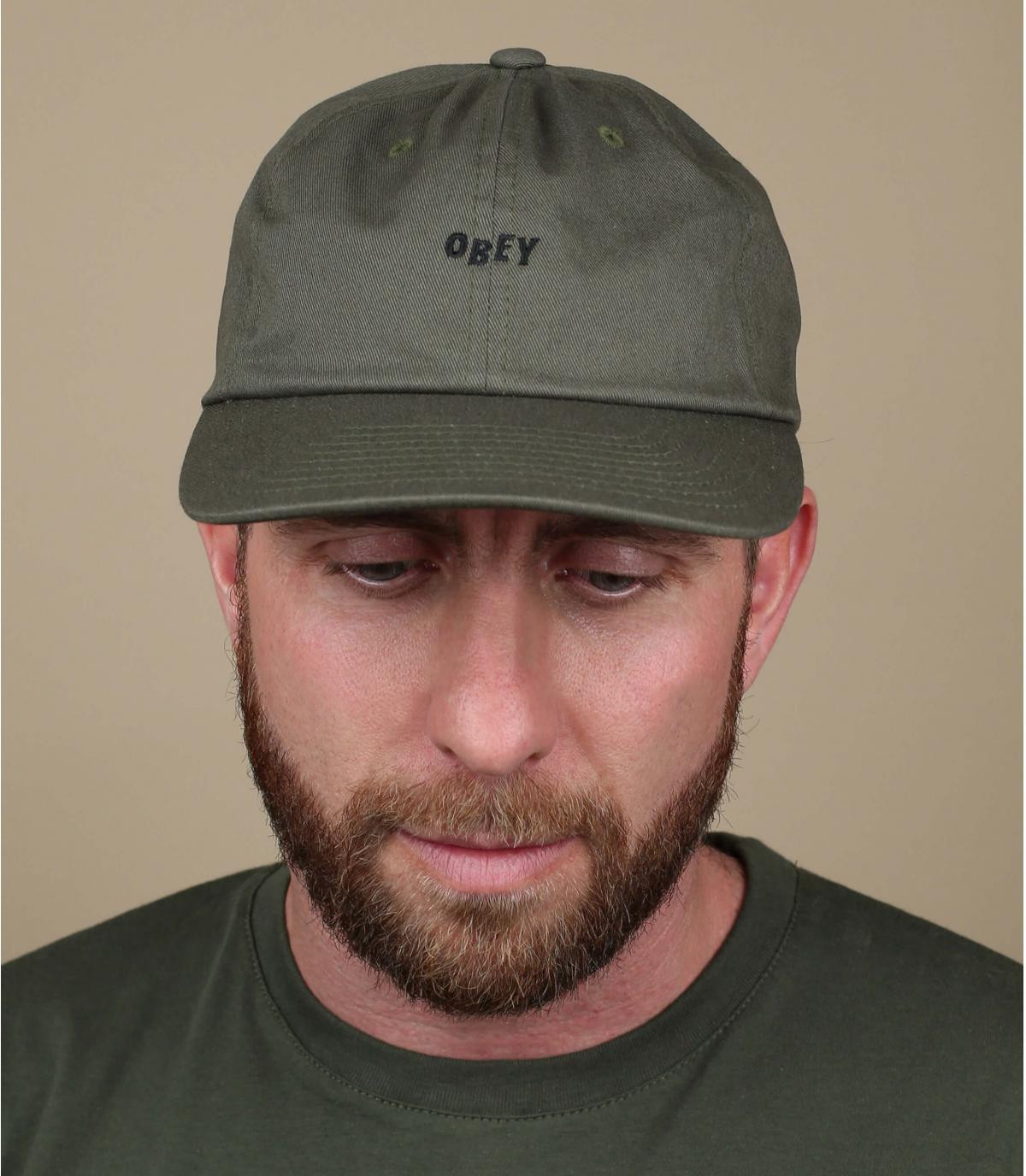 olive green Obey cap Cutty army